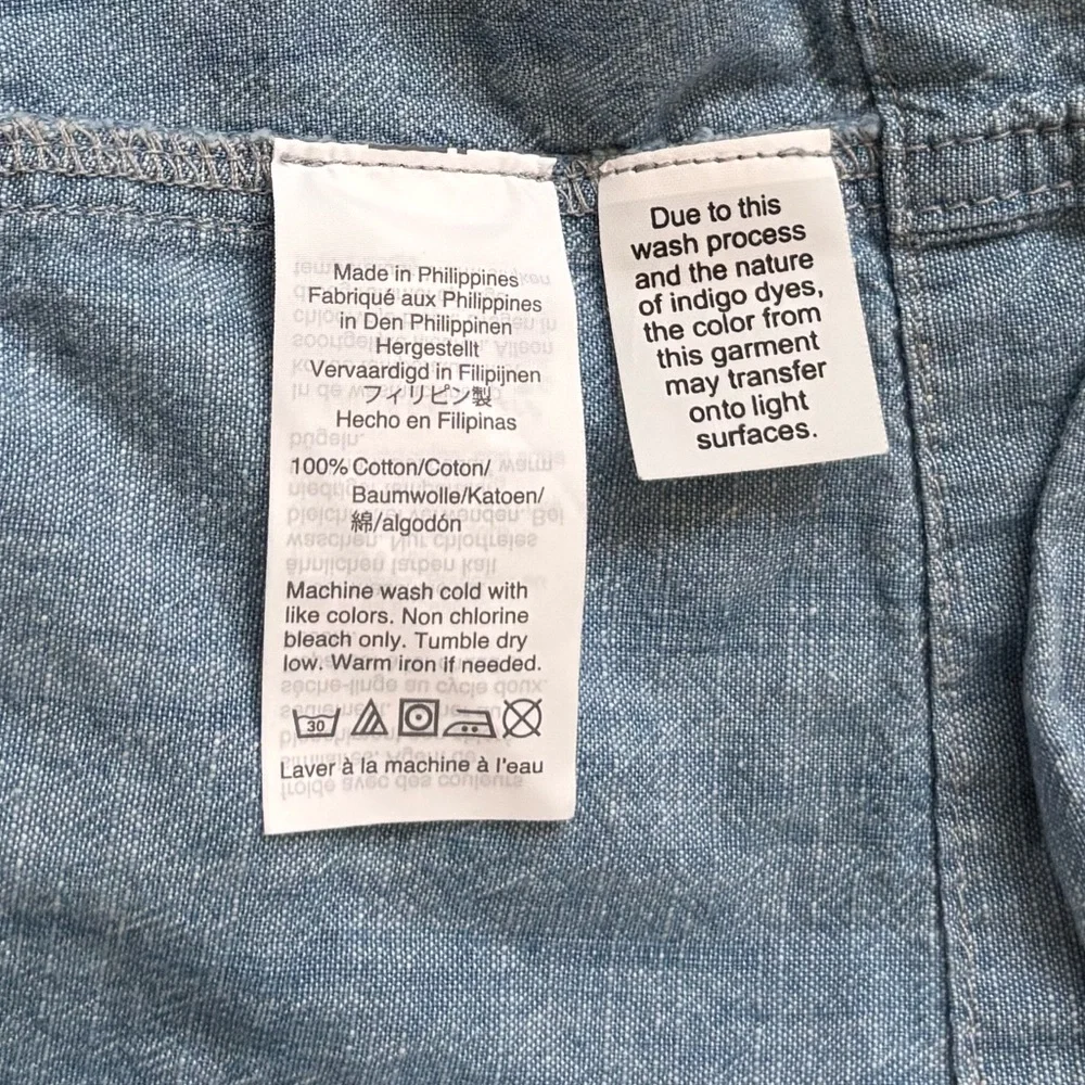 Madewell Midi Skirt Button Front Chic Patio Pockets Cotton Chambray Blue Size 10 - Picture 11 of 12